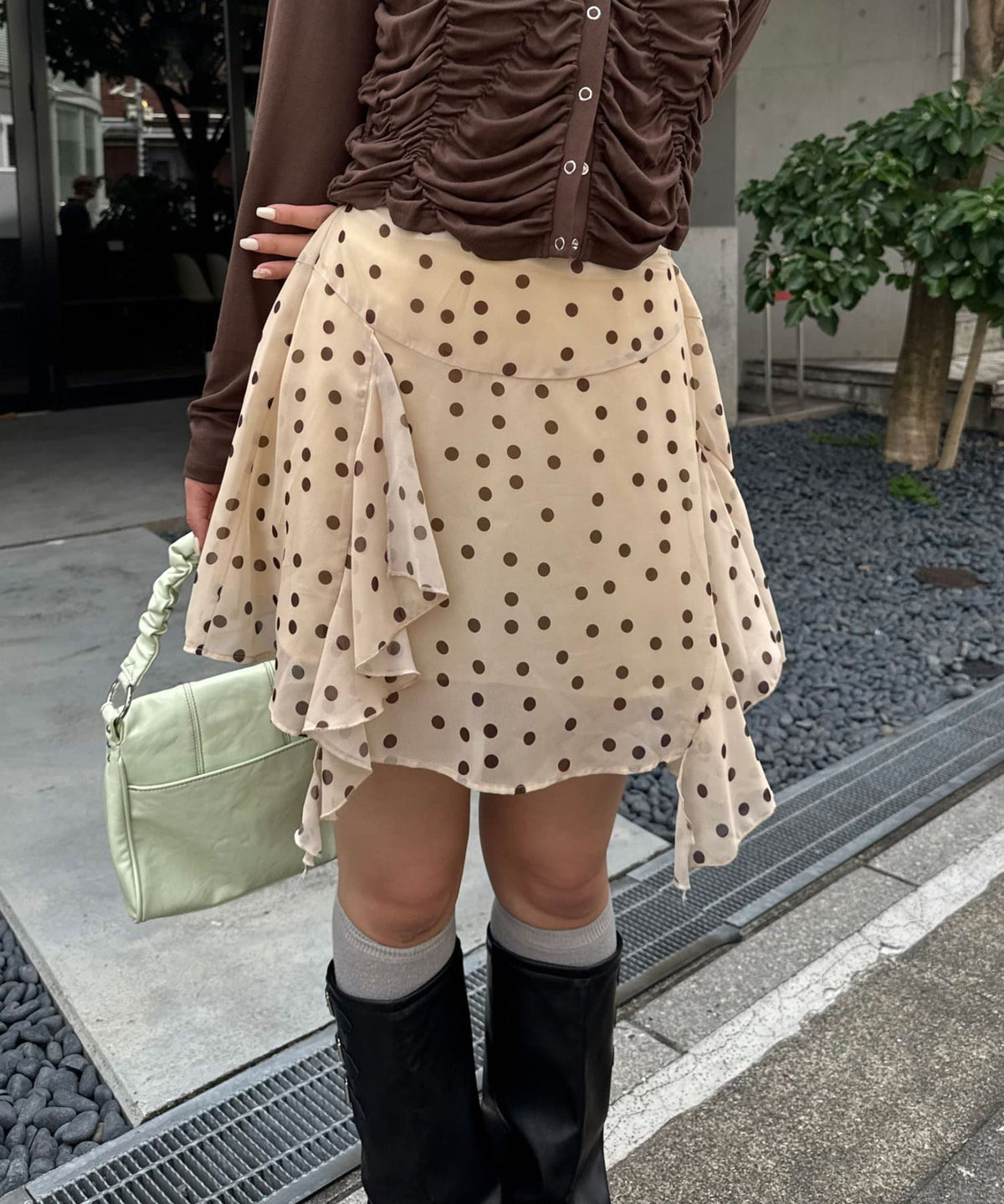CIAOPANIC 波點透視不規則下擺裙褲 - Image 4