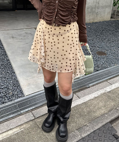 CIAOPANIC 波點透視不規則下擺裙褲 - Image 5