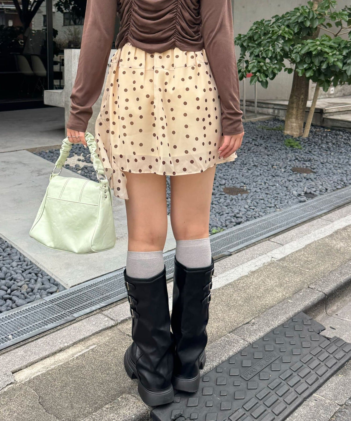 CIAOPANIC 波點透視不規則下擺裙褲 - Image 8