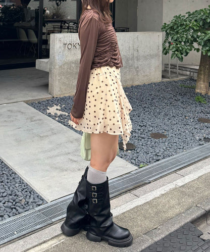 CIAOPANIC 波點透視不規則下擺裙褲 - Image 10