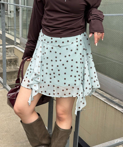 CIAOPANIC 波點透視不規則下擺裙褲 - Image 12