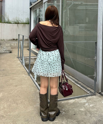 CIAOPANIC 波點透視不規則下擺裙褲 - Image 18
