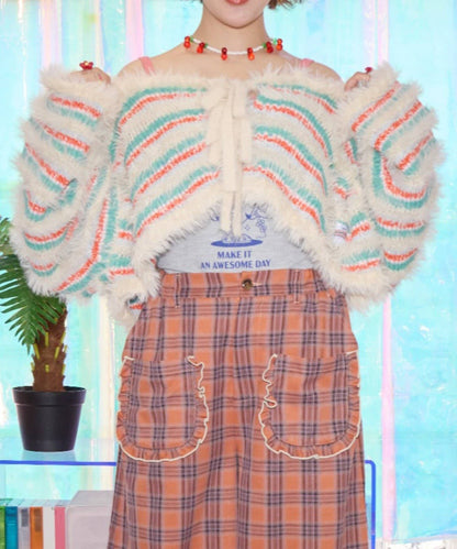 HELLO.SANFRANCISCO 2-Way Striped Cardigan with Ribbon - Image 4