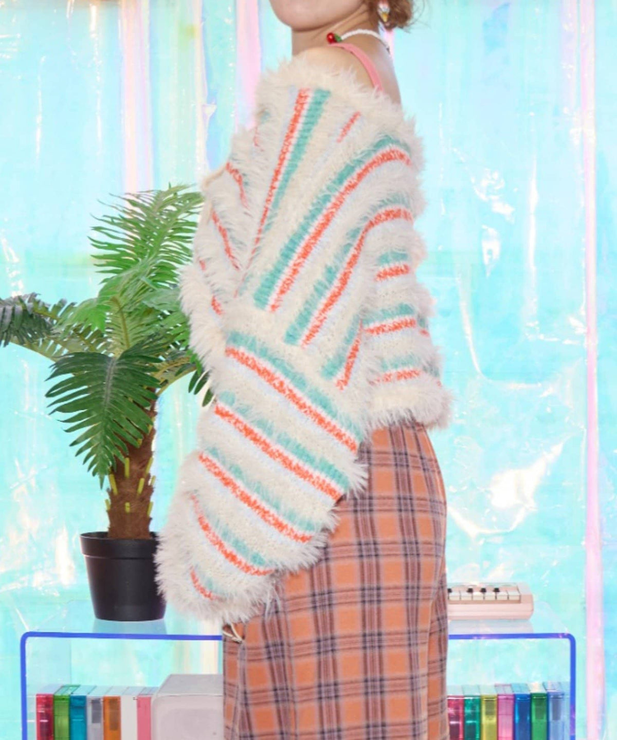 HELLO.SANFRANCISCO 2-Way Striped Cardigan with Ribbon - Image 6