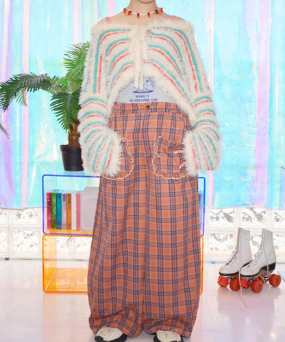 HELLO.SANFRANCISCO 2-Way Striped Cardigan with Ribbon - Image 8