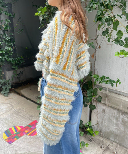 HELLO.SANFRANCISCO 2-Way Striped Cardigan with Ribbon - Image 34