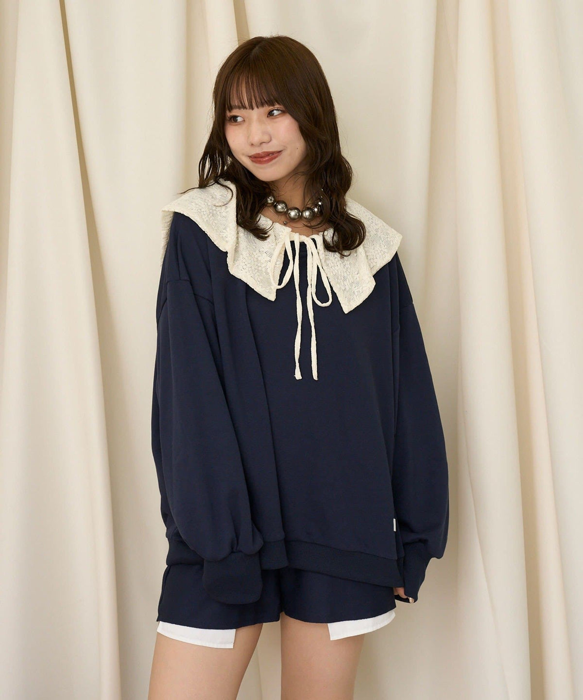 CIAOPANIC Hoodie + Lace假領 SET - Image 5