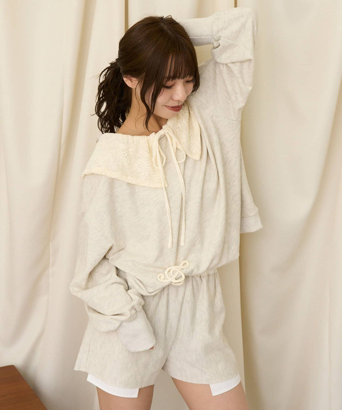 CIAOPANIC Hoodie + Lace假領 SET - Image 2