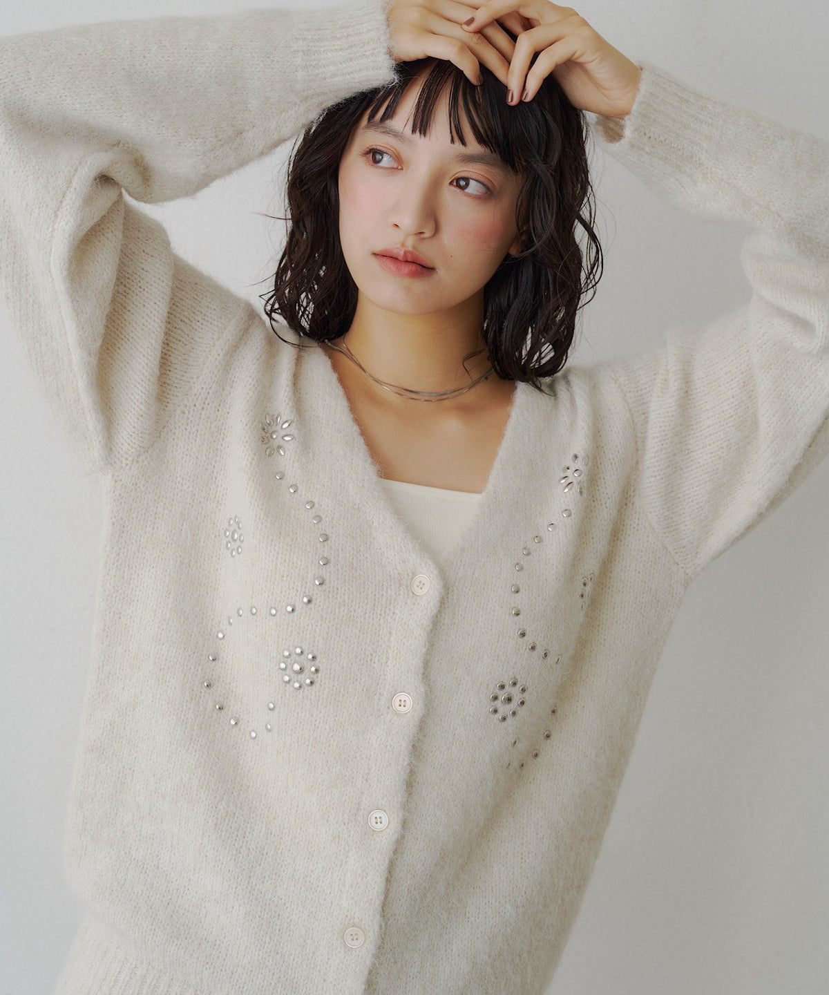Kastane Flower studded knit cardigan - Image 2
