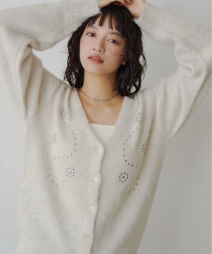 Kastane Flower studded knit cardigan - Image 4