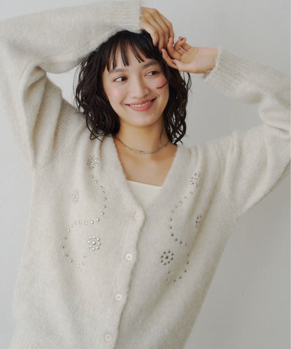 Kastane Flower studded knit cardigan - Image 5