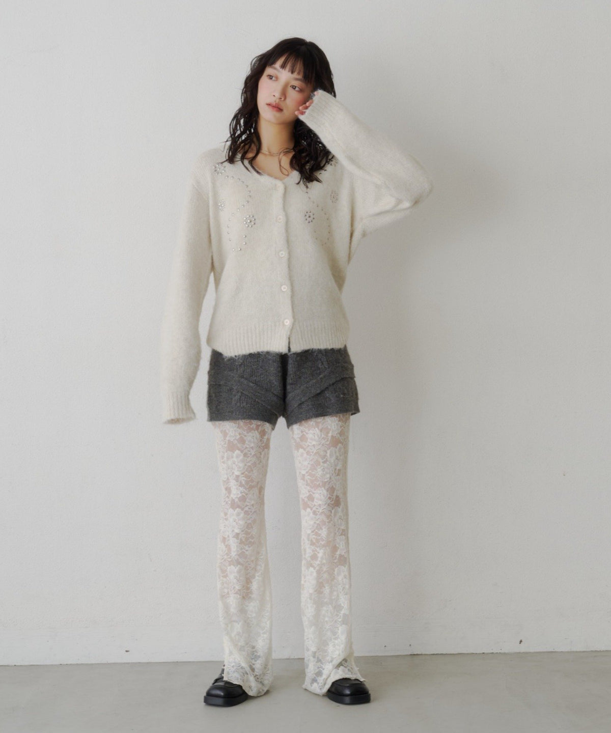 Kastane Flower studded knit cardigan - Image 7