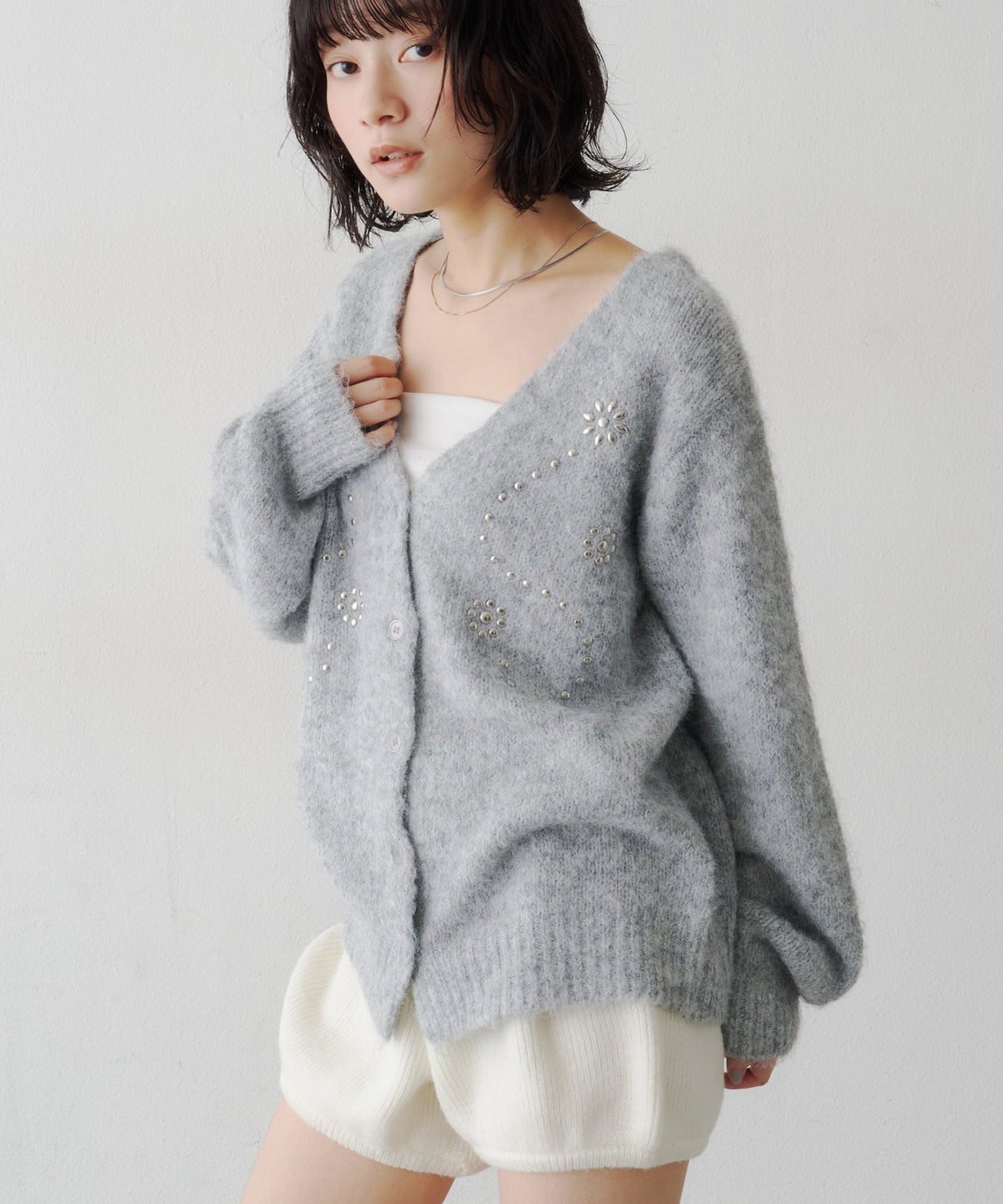 Kastane Flower studded knit cardigan - Image 11