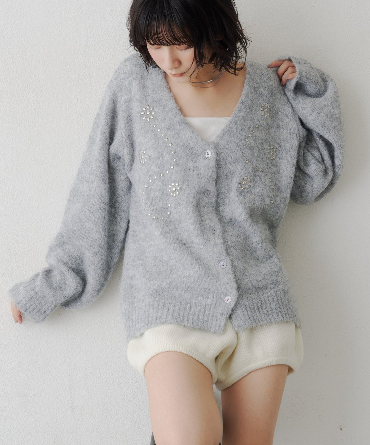 Kastane Flower studded knit cardigan - Image 12