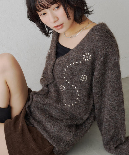 Kastane Flower studded knit cardigan - Image 17