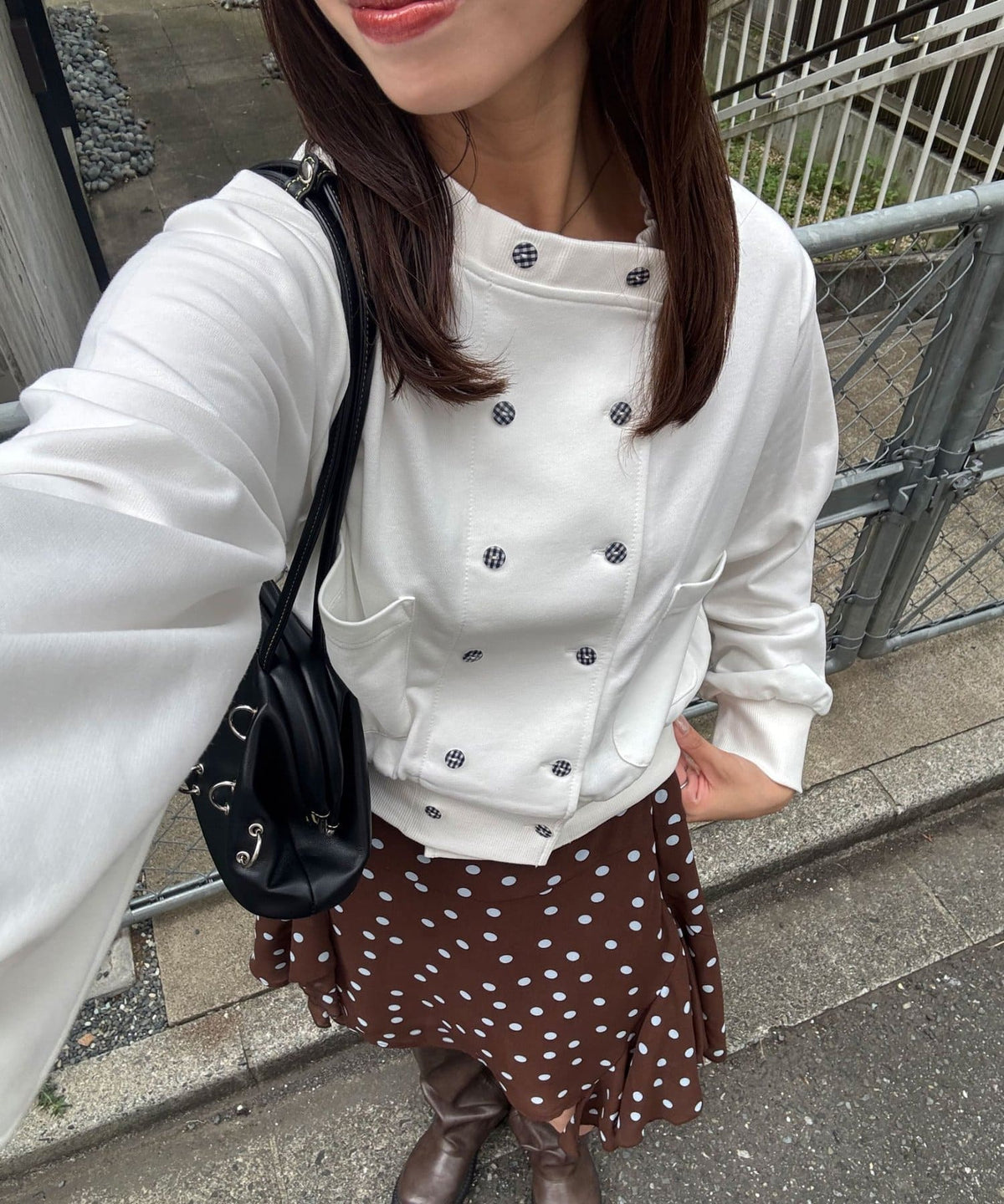 CIAOPANIC 格紋雙排鈕外套 - Image 1