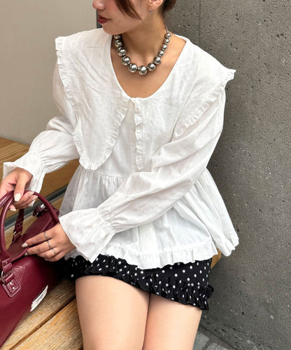 CIAOPANIC Big collar V-neck blouse - Image 2