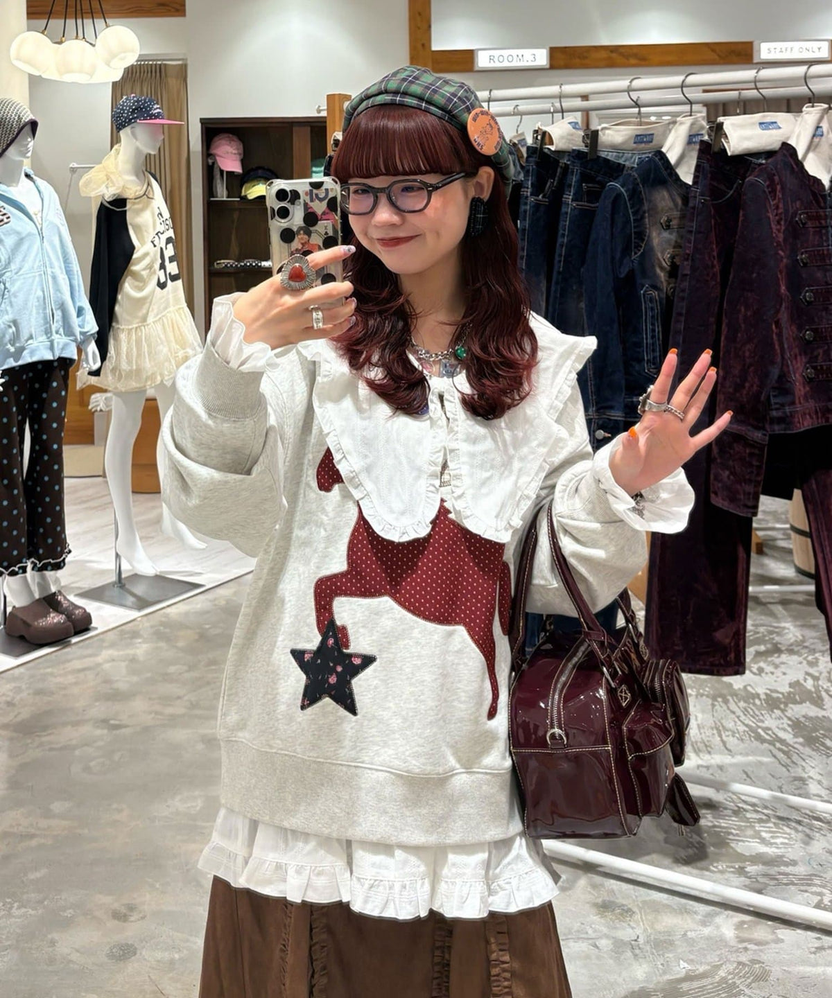 CIAOPANIC Big collar V-neck blouse - Image 24