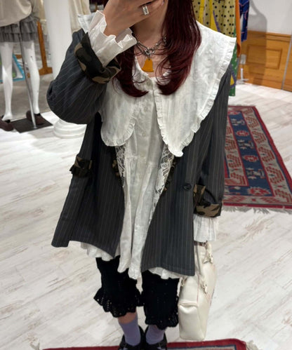 CIAOPANIC Big collar V-neck blouse - Image 26