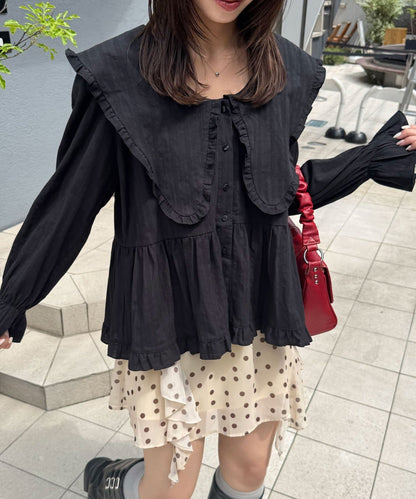 CIAOPANIC Big collar V-neck blouse - Image 45