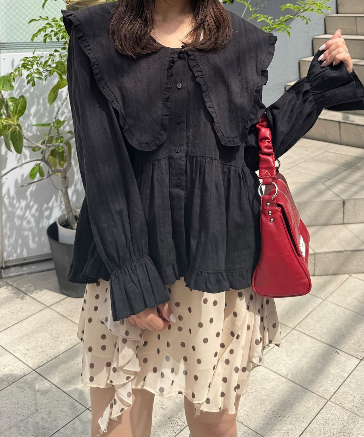 CIAOPANIC Big collar V-neck blouse - Image 47