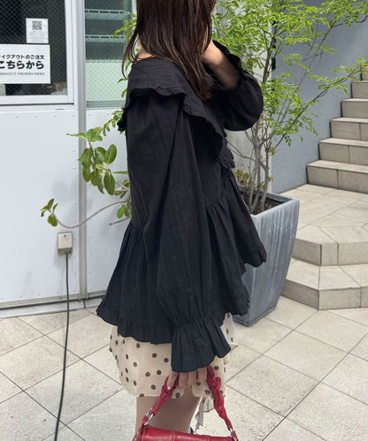 CIAOPANIC Big collar V-neck blouse - Image 48