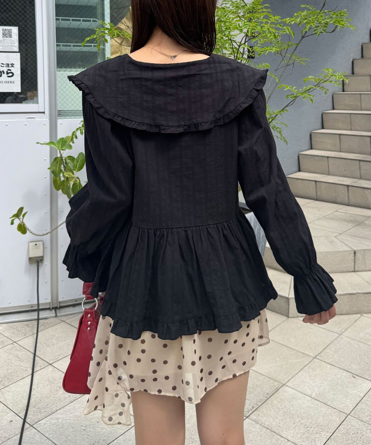 CIAOPANIC Big collar V-neck blouse - Image 49
