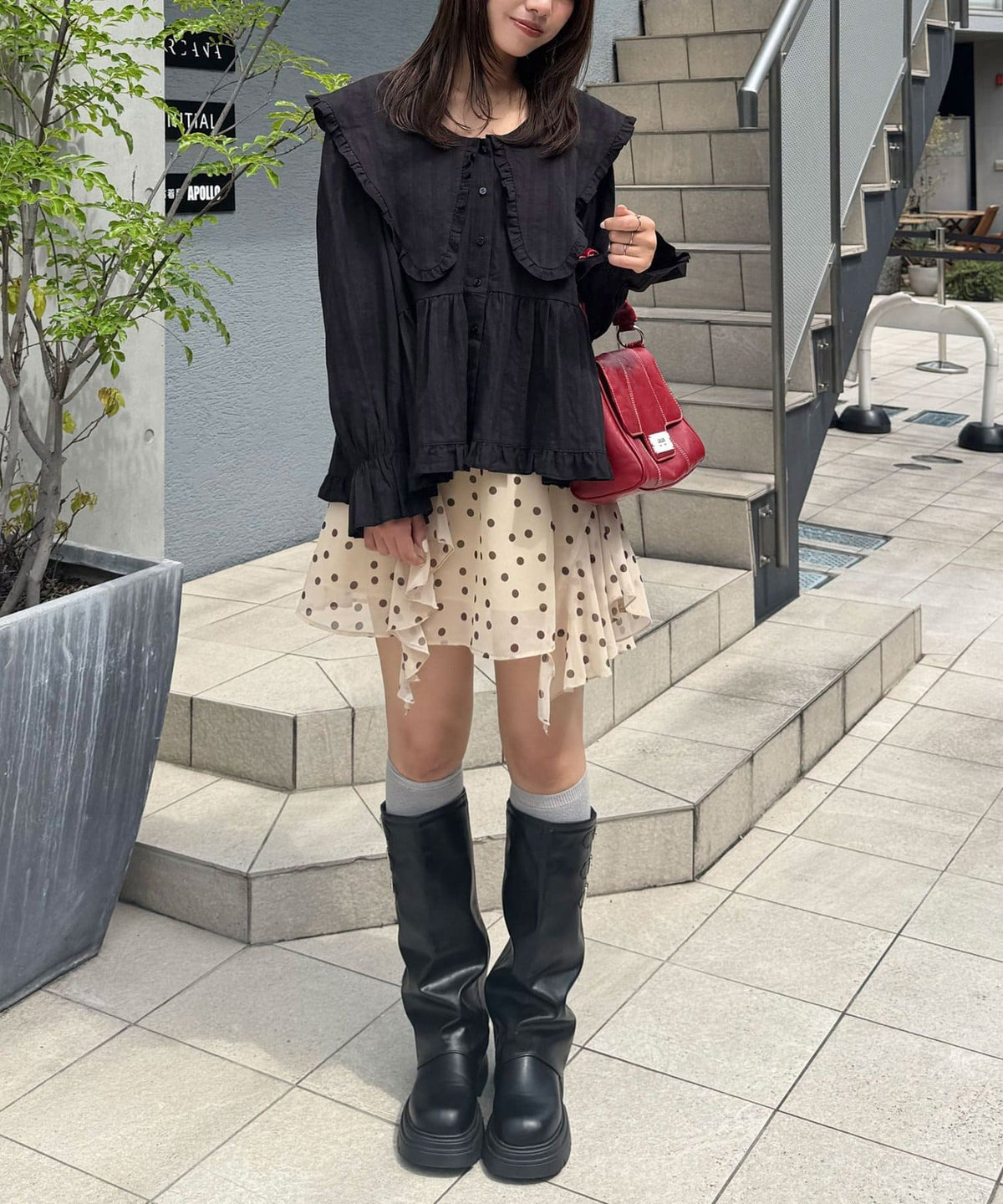 CIAOPANIC Big collar V-neck blouse - Image 50