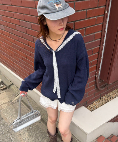 w closet Sailor collar knit - Image 5