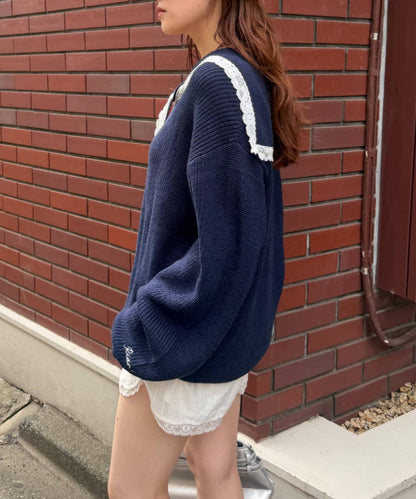 w closet Sailor collar knit - Image 6
