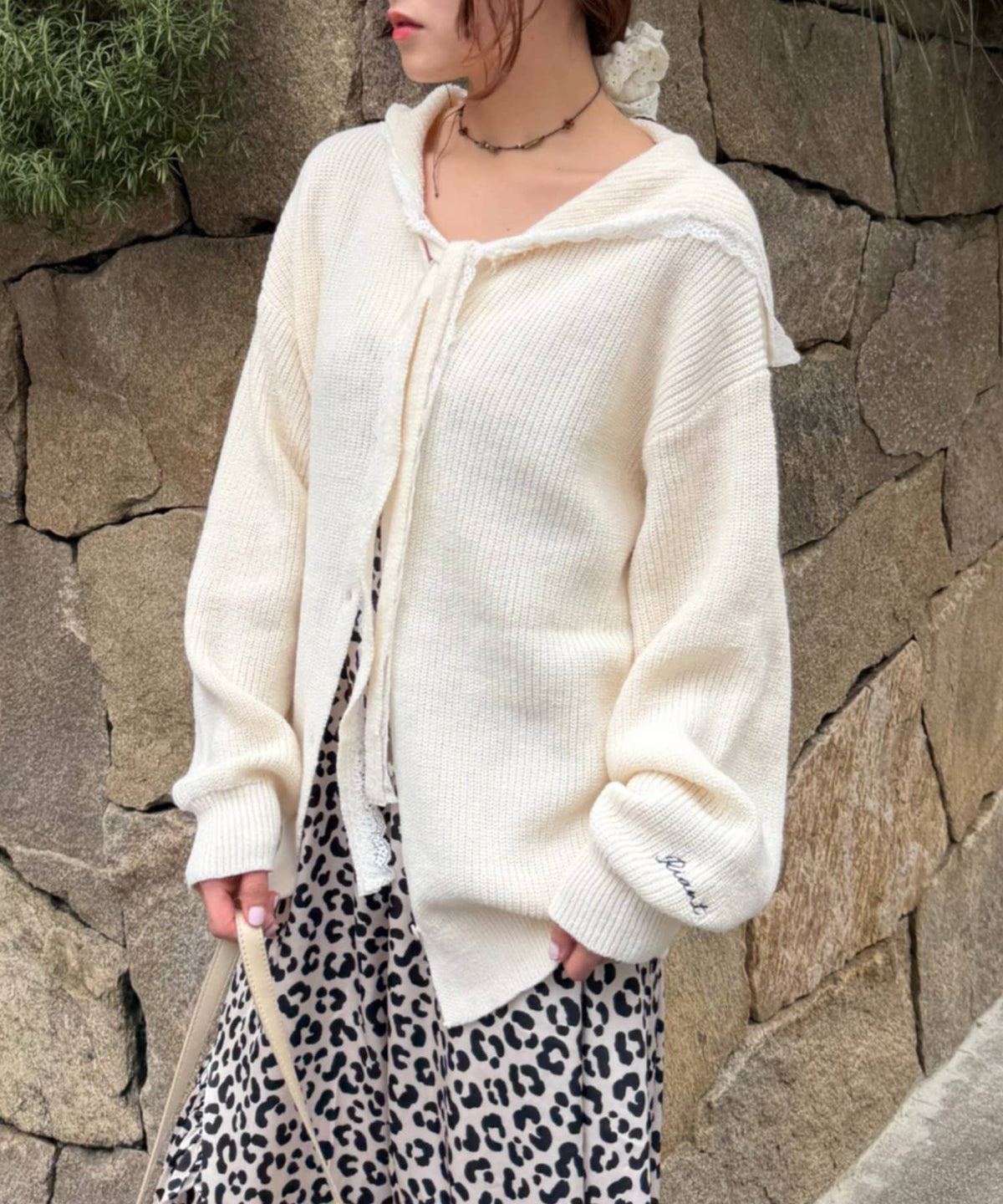 w closet Sailor collar knit - Image 2