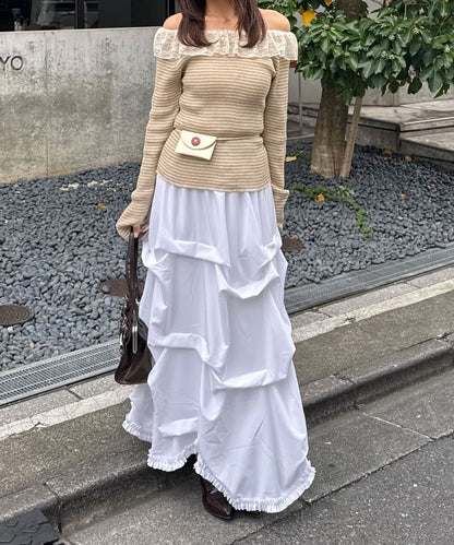 CIAOPANIC 條紋Lace領針織Top - Image 11
