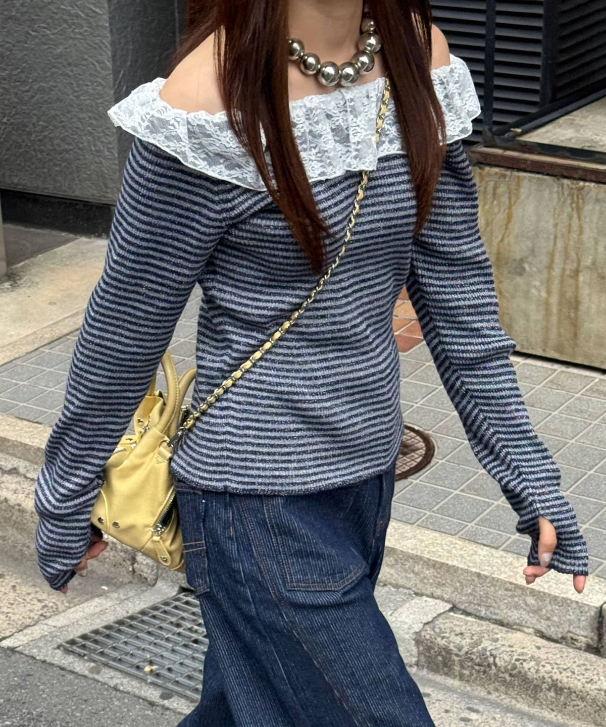 CIAOPANIC 條紋Lace領針織Top - Image 26