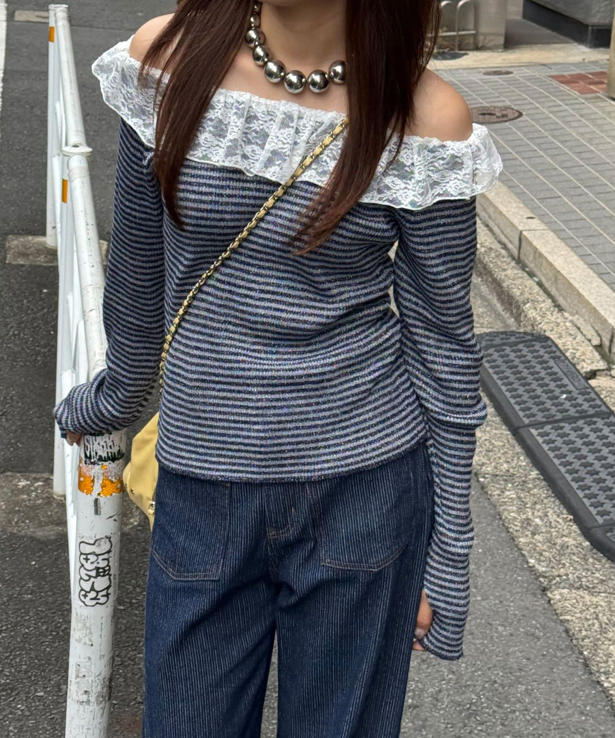 CIAOPANIC 條紋Lace領針織Top - Image 29