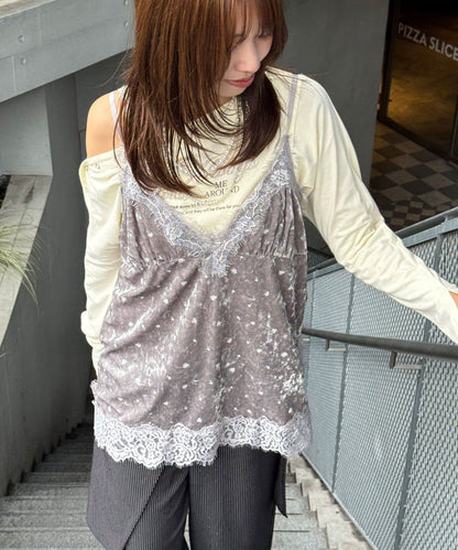 CIAOPANIC 碎花天鵝絨吊帶裙 - Image 14
