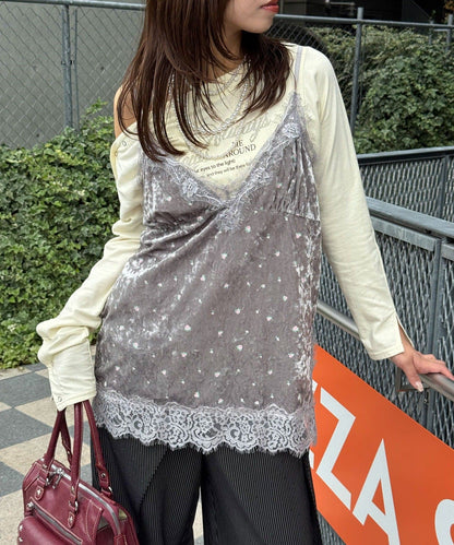 CIAOPANIC 碎花天鵝絨吊帶裙 - Image 16