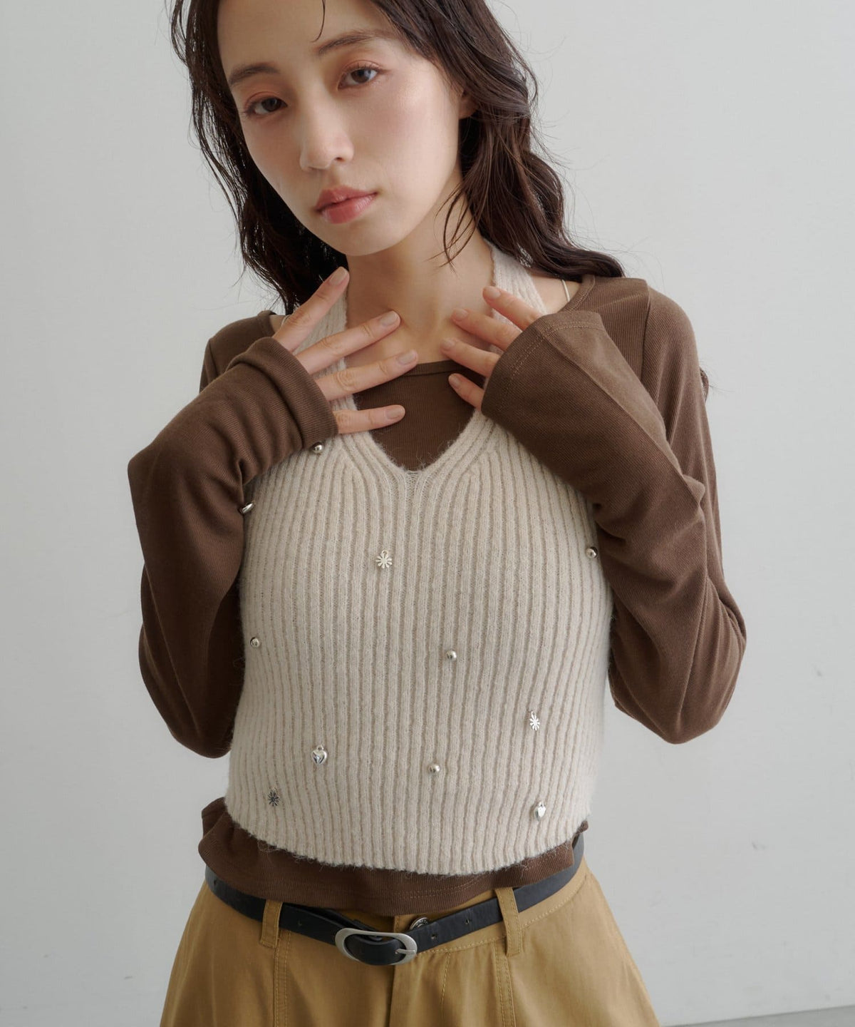 [2P Set] Kastane Halter knit + Top - Image 40
