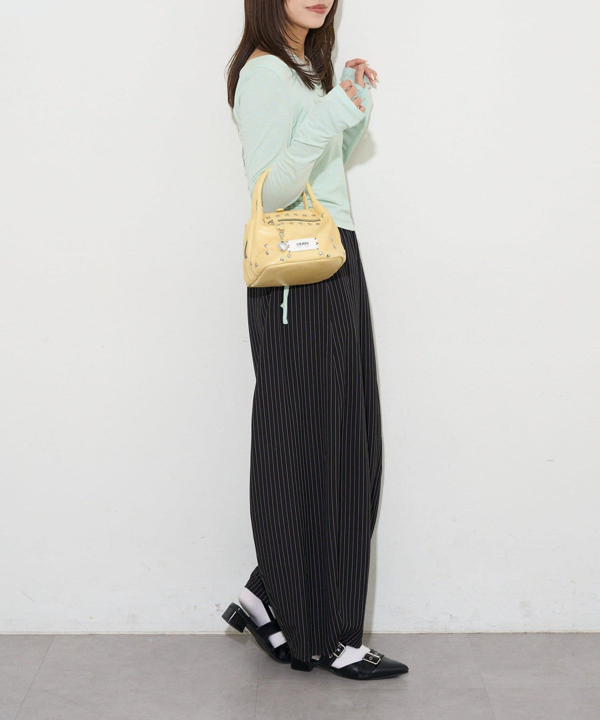 [CIAOPANIC] GRAIN 2-Way Heart Studded Bag - Image 11