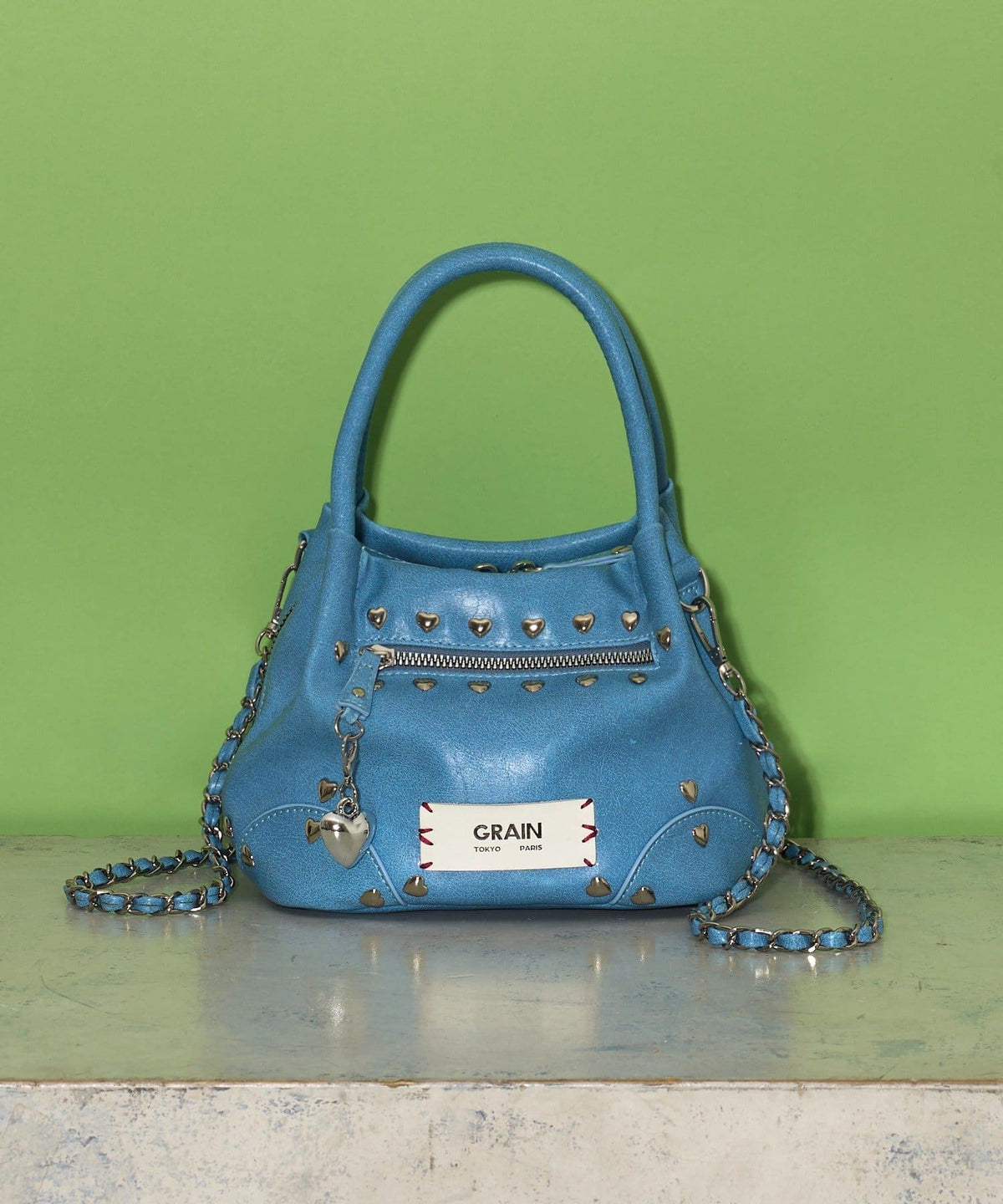 [CIAOPANIC] GRAIN 2-Way Heart Studded Bag - Image 4