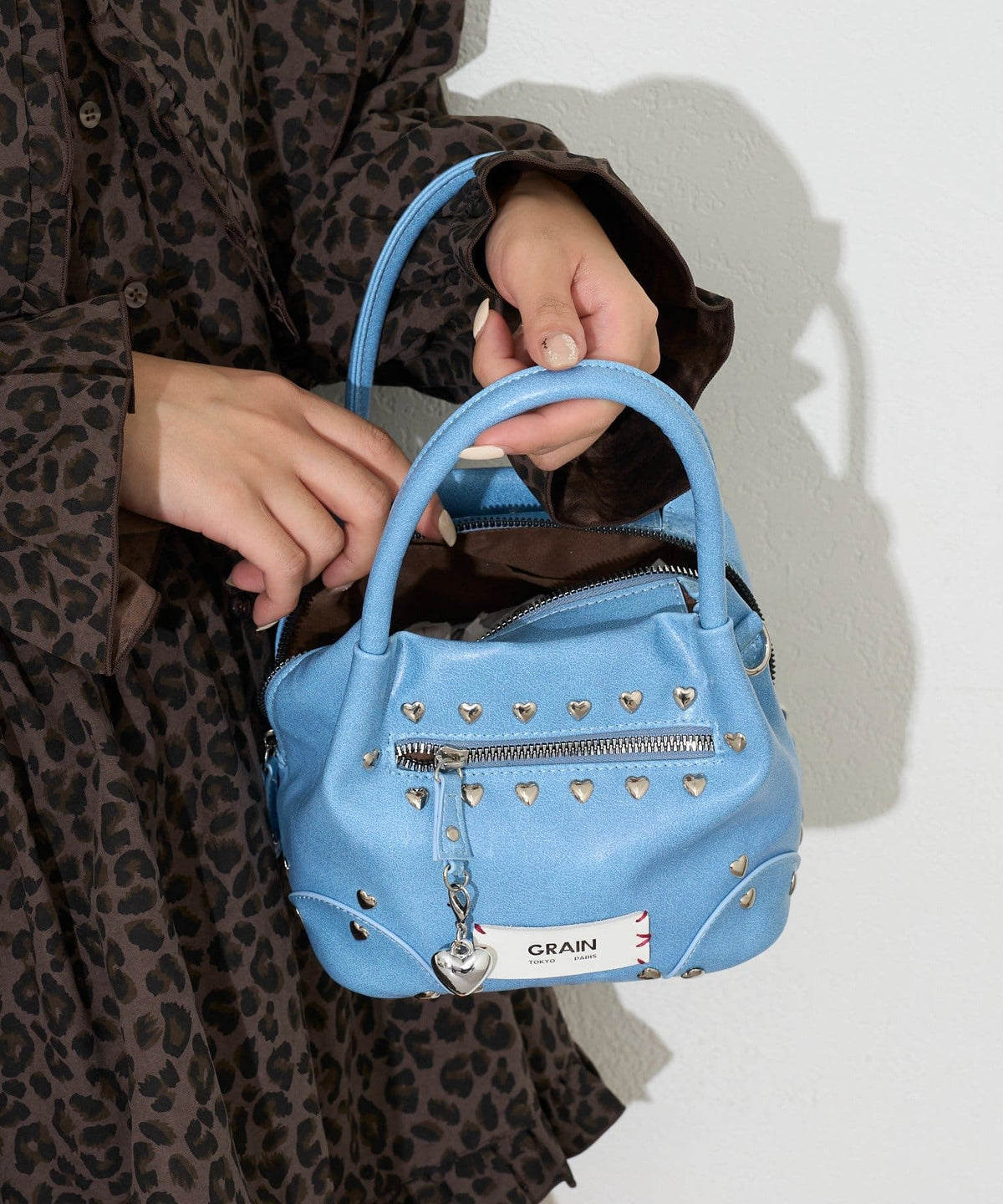 [CIAOPANIC] GRAIN 2-Way Heart Studded Bag - Image 17