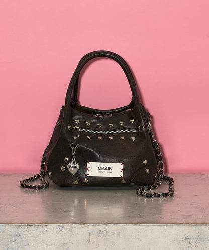 [CIAOPANIC] GRAIN 2-Way Heart Studded Bag - Image 3