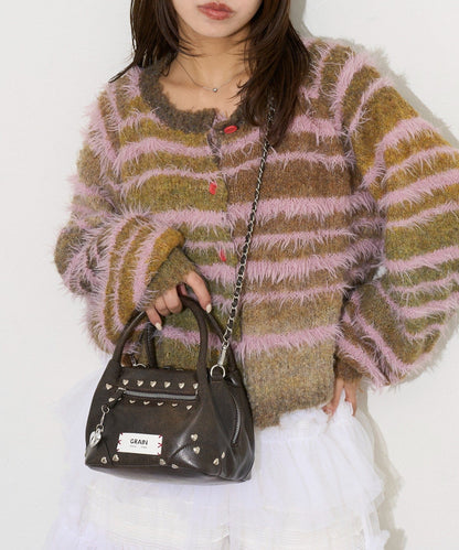 [CIAOPANIC] GRAIN 2-Way Heart Studded Bag - Image 22