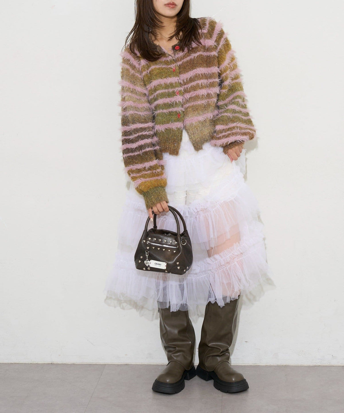 [CIAOPANIC] GRAIN 2-Way Heart Studded Bag - Image 26