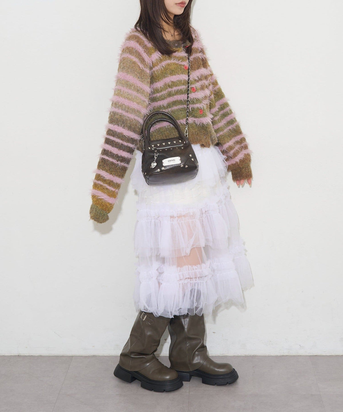 [CIAOPANIC] GRAIN 2-Way Heart Studded Bag - Image 28