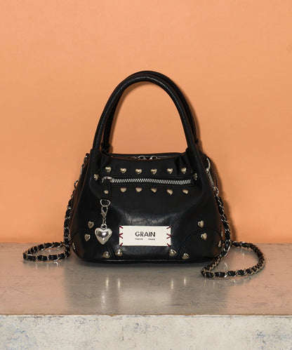 [CIAOPANIC] GRAIN 2-Way Heart Studded Bag - Image 2