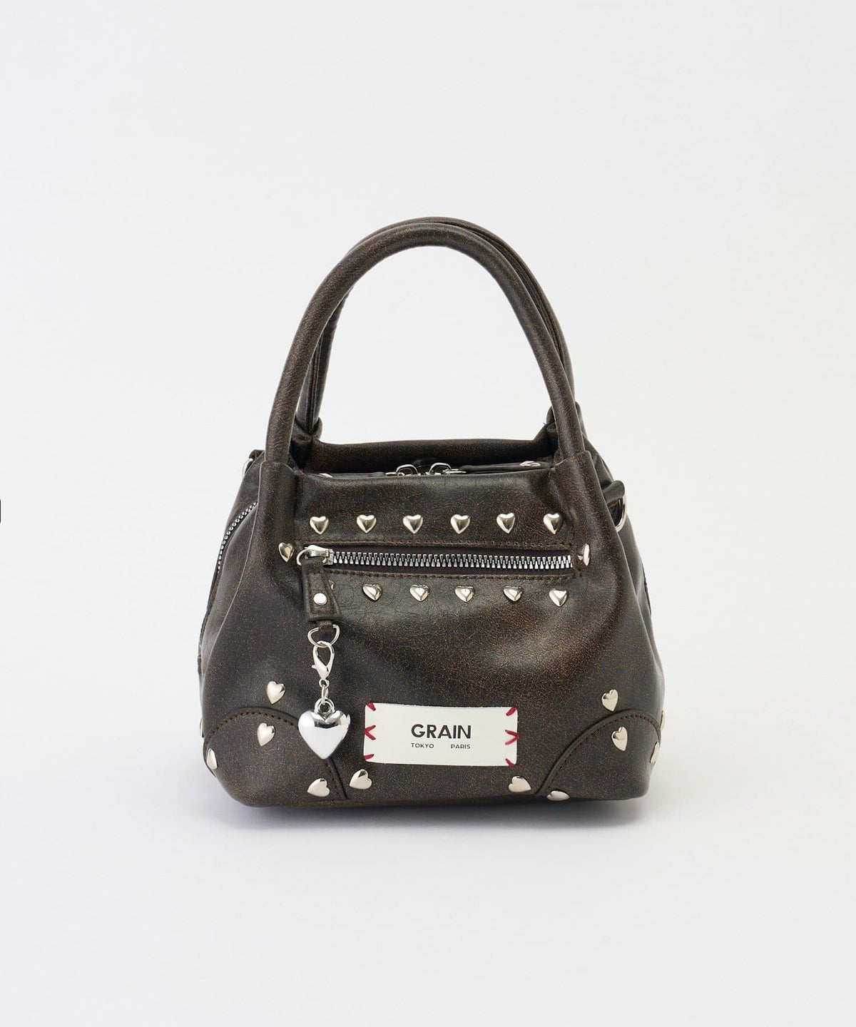 [CIAOPANIC] GRAIN 2-Way Heart Studded Bag - Image 41