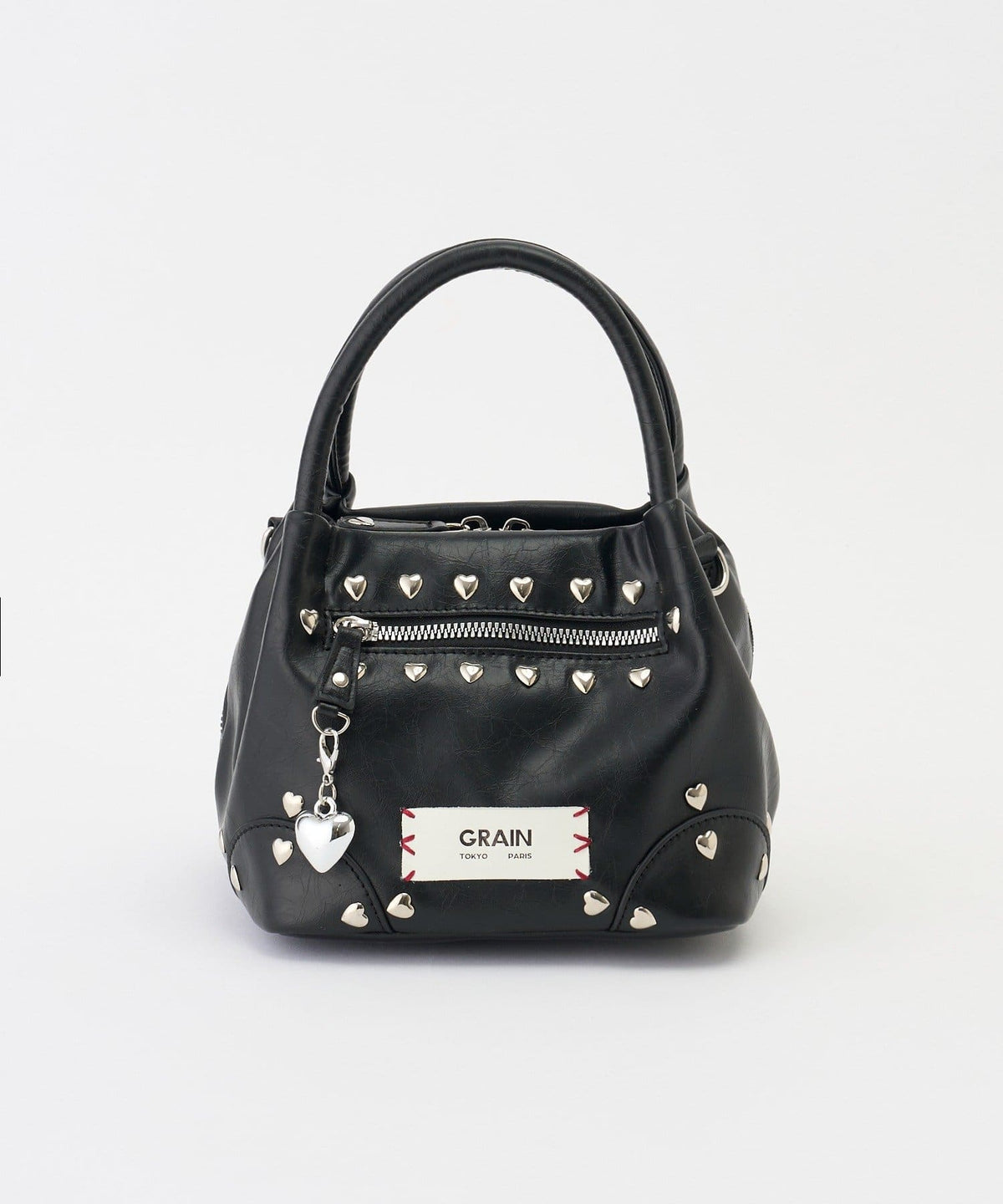 [CIAOPANIC] GRAIN 2-Way Heart Studded Bag - Image 43