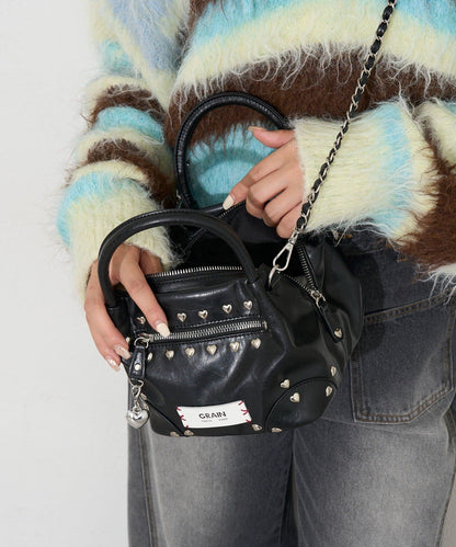 [CIAOPANIC] GRAIN 2-Way Heart Studded Bag - Image 33