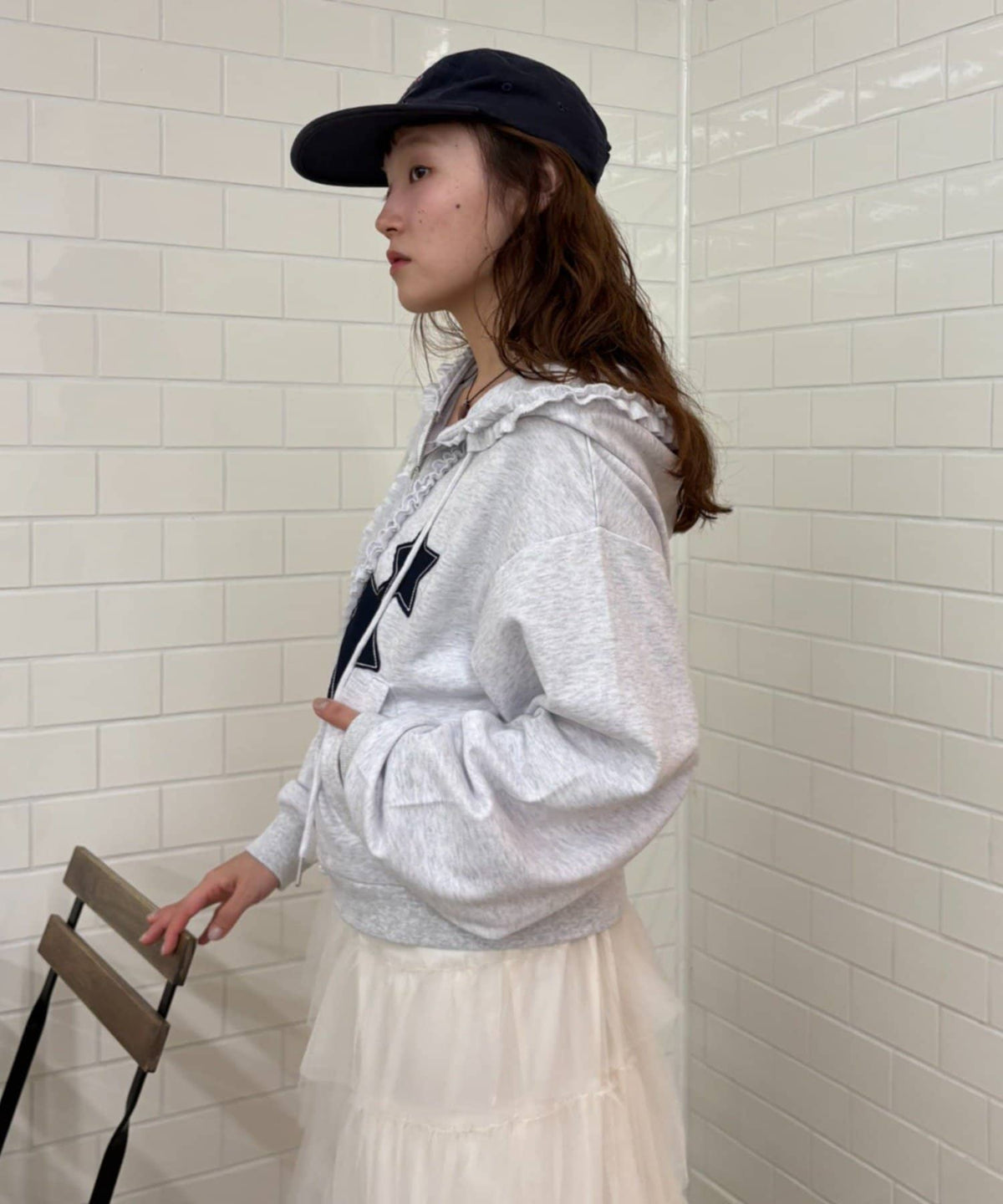 [短version] w closet Star pattern patchwork hoodie - Image 6