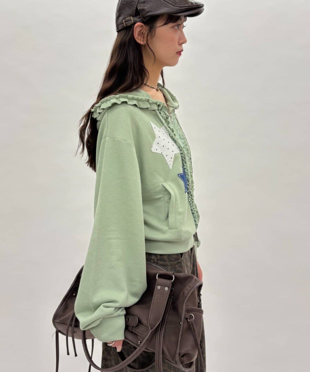 [短version] w closet Star pattern patchwork hoodie - Image 12